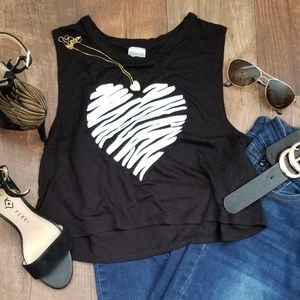 Black heart print top.